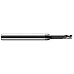 Corner Radius End Mill: 3/32″ Dia, 0.139″ LOC, 0.005″ Radius, 3 Flutes, Solid Carbide 2-1/2″ OAL, 1/8″ Shank Dia, 30 ° Helix, Amorphous Diamond Coated, Corner Radius End, Centercutting