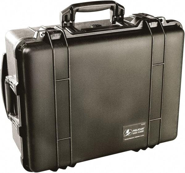 Pelican Products, Inc. - 17-59/64" Wide x 10-27/64" High, Clamshell Hard Case - Black, Polypropylene - USA Tool & Supply