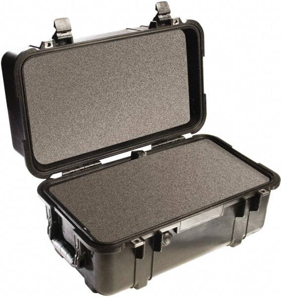 Pelican Products, Inc. - 12-47/64" Wide x 12-3/4" High, Clamshell Hard Case - Black, Polypropylene - USA Tool & Supply