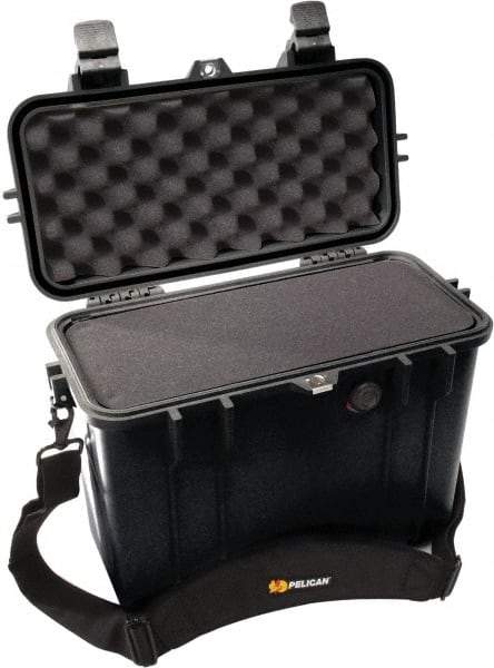 Pelican Products, Inc. - 8-23/32" Wide x 13-5/32" High, Top Loader Case - Black, Polypropylene - USA Tool & Supply