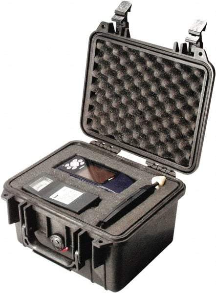 Pelican Products, Inc. - 9-11/16" Wide x 6-7/8" High, Clamshell Hard Case - Black, Polypropylene - USA Tool & Supply