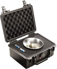 Pelican Products, Inc. - 7-51/64" Wide x 4-19/64" High, Clamshell Hard Case - Black, Polypropylene - USA Tool & Supply
