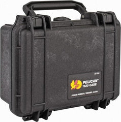 Pelican Products, Inc. - 6-49/64" Wide x 3-7/8" High, Clamshell Hard Case - Black, Polypropylene - USA Tool & Supply