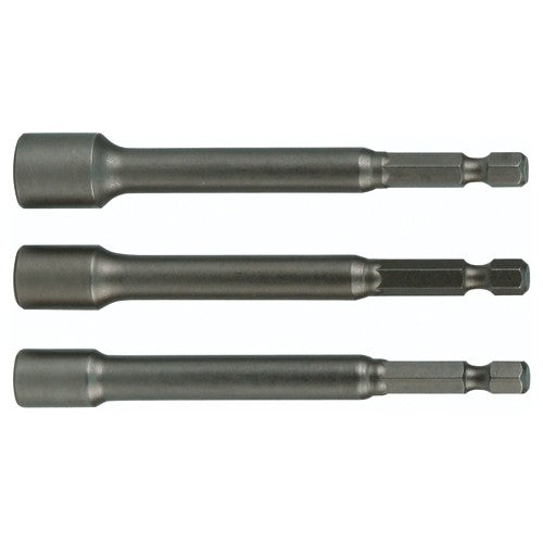 Nut Setter Magnetic 3 Piece Set 1/4, 5/16 & 3/8 × 6″ OAL on 1/4″ Hex Drive - USA Tool & Supply
