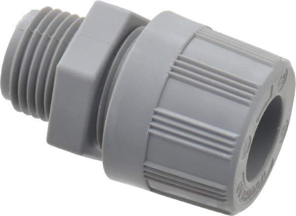 Woodhead Electrical - 12.7 to 14.27mm Capacity, Liquidtight, Straight Strain Relief Cord Grip - 1/2 NPT Thread, Nylon - USA Tool & Supply