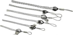 Woodhead Electrical - Flexible Eye, Closed Mesh, Steel Wire Pulling Grip Set - 5-12" Mesh, 1/4 to 1.24" Cable Diam - USA Tool & Supply