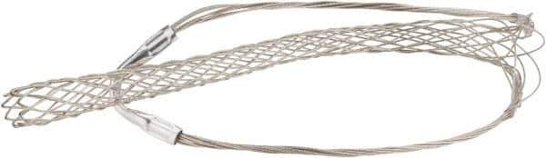 Woodhead Electrical - 1-3/4 to 1.99 Inch Cable Diameter, Tinned Bronze, Single Loop Support Grip - 34 Inch Long, 2,640 Lb. Breaking Strength, 20 Inch Mesh Length - USA Tool & Supply