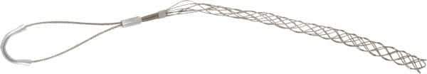 Woodhead Electrical - 1/2 to 0.61 Inch Cable Diameter, Tinned Bronze, Offset Loop Support Grip - 18 Inch Long, 770 Lb. Breaking Strength, 11 Inch Mesh Length - USA Tool & Supply