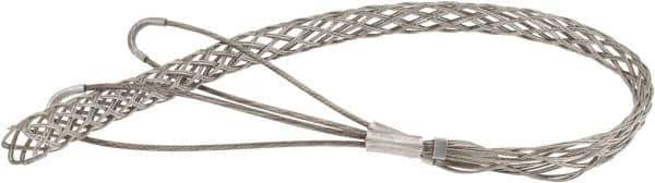 Woodhead Electrical - 1-1/4 to 1.49 Inch Cable Diameter, Tinned Bronze, Double Loop Support Grip - 41 Inch Long, 4,720 Lb. Breaking Strength, 31 Inch Mesh Length - USA Tool & Supply