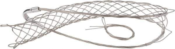 Woodhead Electrical - 1-1/2 to 1.74 Inch Cable Diameter, Tinned Bronze, Single Loop Support Grip - 30 Inch Long, 1,680 Lb. Breaking Strength, 18 Inch Mesh Length - USA Tool & Supply