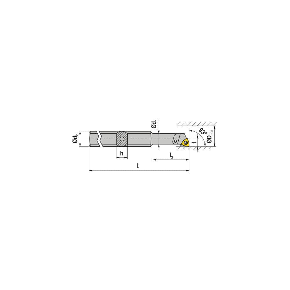 Indexable Boring Bar:  EA0508HE0608H SWUCL02,  7.80 mm Min Bore,  8.00 mm Shank Dia,  93.00&deg N/A Solid Carbide 100.0000″ OAL,  Screw Clamping,