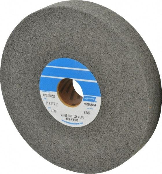 Norton - 6" Diam, 1" Face Width, 1" Center Hole, Fine Grade, Silicon Carbide Deburring Wheel - Convolute, Hard Density 7 Grade, 4,500 RPM - USA Tool & Supply