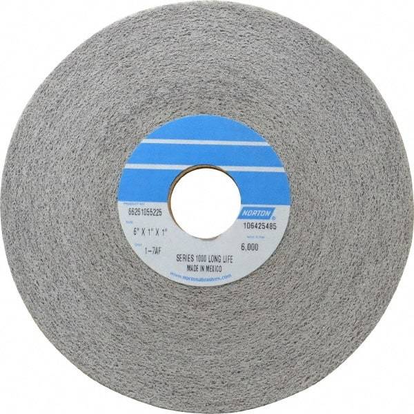 Norton - 6" Diam, 1" Face Width, 1" Center Hole, Fine Grade, Aluminum Oxide Deburring Wheel - Convolute, Hard Density 7 Grade, 4,500 RPM - USA Tool & Supply