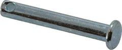 Made in USA - 3/16" Pin Diam, 1-1/4" OAL, Standard Clevis Pin - 3/32" Hole, 1-5/32" Usable Length, Zinc-Plated Steel - USA Tool & Supply