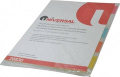 UNIVERSAL - 8-1/2 x 11" 5 Tabs, Single Sided Clear Mylar Reinforced Binding Edge, Insertable Tab Economy Indexes - Multicolor Tabs, Buff Folder - USA Tool & Supply