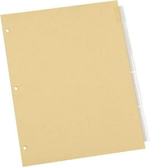 UNIVERSAL - 8-1/2 x 11" 8 Tabs, Single Sided Clear Mylar Reinforced Binding Edge, Insertable Tab Economy Indexes - Clear Tabs, Buff Folder - USA Tool & Supply