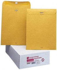 UNIVERSAL - 13" Long x 10" Wide Clasp with Gummed Flap Kraft Envelope - 32 Lb Paper Weight - USA Tool & Supply