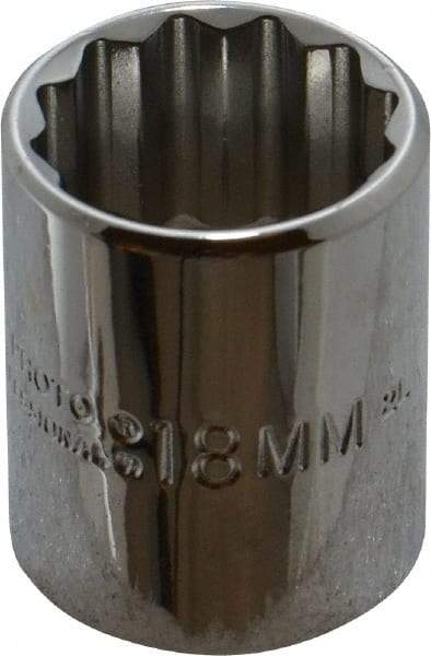 Proto - 3/8" Drive, Standard Hand Socket - 12 Points, 2-3/32" OAL, Alloy Steel, Chrome Finish - USA Tool & Supply