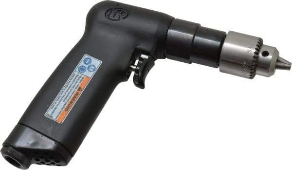 Ingersoll-Rand - 1/4" Keyed Chuck - Pistol Grip Handle, 3,800 RPM, 11 CFM, 0.33 hp, 90 psi - USA Tool & Supply