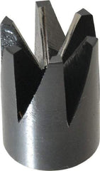 Made in USA - 60° Included Angle, 3/8-24" Hole Thread, Chamfer Edge, High Speed Steel, Outer Tube Edge Finishing Cutter - 7/8" Cutter Head Outside Diam, 1/2" Max Workpiece, 1-1/4" Long, 1/8" Threaded Hole Diam - USA Tool & Supply