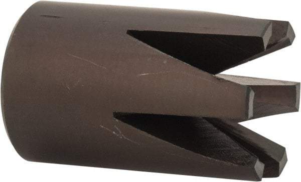 Made in USA - 60° Included Angle, 1/2-20" Hole Thread, Chamfer Edge, High Speed Steel, Outer Tube Edge Finishing Cutter - 1-1/8" Cutter Head Outside Diam, 3/4" Max Workpiece, 1-5/16" Long, 1/4" Threaded Hole Diam - USA Tool & Supply