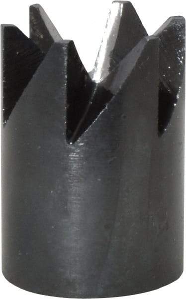 Made in USA - 90° Included Angle, 3/8-24" Hole Thread, Chamfer Edge, High Speed Steel, Outer Tube Edge Finishing Cutter - 7/8" Cutter Head Outside Diam, 1/2" Max Workpiece, 1-1/4" Long, 1/8" Threaded Hole Diam - USA Tool & Supply