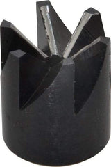 Made in USA - 90° Included Angle, 1/2-20" Hole Thread, Chamfer Edge, High Speed Steel, Outer Tube Edge Finishing Cutter - 1-1/8" Cutter Head Outside Diam, 3/4" Max Workpiece, 1-5/16" Long, 1/4" Threaded Hole Diam - USA Tool & Supply