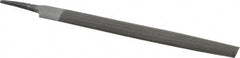 Value Collection - 8" Long, Smooth Cut, Half Round American-Pattern File - Double Cut, 7/32" Overall Thickness, Tang - USA Tool & Supply