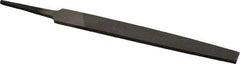 Value Collection - 4" Long, Second Cut, Flat American-Pattern File - Double Cut, 5/64" Overall Thickness, Tang - USA Tool & Supply