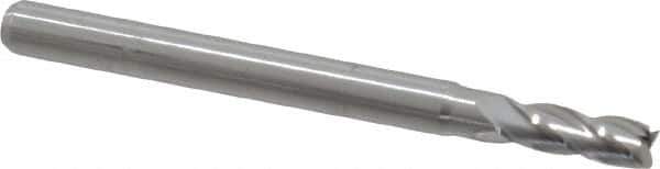 Kyocera - 7/64", 21/64" LOC, 1/8" Shank Diam, 1-1/2" OAL, 4 Flute, Solid Carbide Square End Mill - Single End, Uncoated, Spiral Flute, Centercutting, Right Hand Cut, Right Hand Flute, Series 1810 - USA Tool & Supply