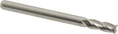 Kyocera - 1/8", 3/8" LOC, 1/8" Shank Diam, 1-1/2" OAL, 4 Flute, Solid Carbide Square End Mill - Single End, Uncoated, Spiral Flute, Centercutting, Right Hand Cut, Right Hand Flute, Series 1810 - USA Tool & Supply