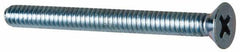 Value Collection - #10-24 UNC, 2" OAL Phillips Drive Machine Screw - Flat Head, Grade 2 Steel, Zinc-Plated Finish, Without Washer - USA Tool & Supply