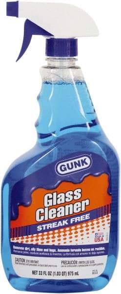 Gunk - Ammonium Hydroxide Glass Cleaner - 33 oz Spray Bottle - USA Tool & Supply