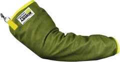 HexArmor - Size L, Lime Green SuperFabric Arm Guard Sleeve - 19" Long Sleeve, Cut Resistance Level 5, Snaps at Wrist - USA Tool & Supply