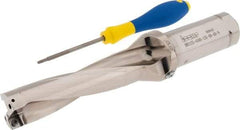 Iscar - 4-1/2" Max Drill Depth, 4xD, 1-1/8" Diam, Indexable Insert Drill - 2 Inserts, 1-1/4" Shank Diam, Straight Shank - USA Tool & Supply