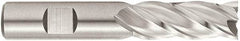 Niagara Cutter - 1", 6" LOC, 1" Shank Diam, 8-1/2" OAL, 4 Flute, Cobalt Square End Mill - Single End, TiCN Finish, Spiral Flute, 35° Helix, Centercutting, Right Hand Cut, Right Hand Flute, Series EX350 - USA Tool & Supply