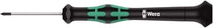 Wera - #000 Phillips Point, 40mm Blade Length Precision Phillips Screwdriver - 137mm OAL - USA Tool & Supply