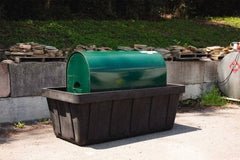 Eagle - 373 Gal Sump, 10,000 Lb Capacity, 1 Drum, Polyethylene Spill Deck or Pallet - 84" Long x 44" Wide x 30" High, Black, Drain Included, Horizontal, 1 Tank Drum Configuration - USA Tool & Supply