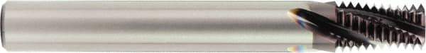 OSG - 1/4-18 NPT, 0.331" Cutting Diam, 4 Flute, Solid Carbide Helical Flute Thread Mill - Internal Thread, 0.639" LOC, 3" OAL, 3/8" Shank Diam - USA Tool & Supply