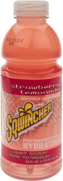 Sqwincher - 20 oz Bottle Strawberry Lemonade Activity Drink - Ready-to-Drink - USA Tool & Supply