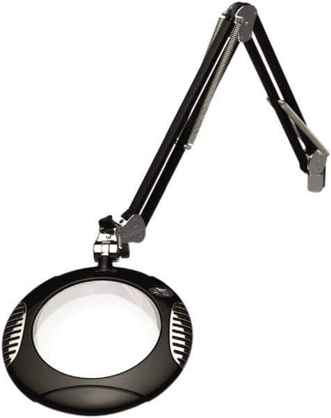 O.C. White - 43 Inch, Spring Suspension, Clamp on, LED, Black, Magnifying Task Light - 8 Watt, 7.5 and 15 Volt, 2x Magnification, 5-1/4 Inch Wide, 7-1/2 Inch Long - USA Tool & Supply