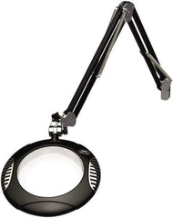 O.C. White - 43 Inch, Spring Suspension, Clamp on, LED, Black, Magnifying Task Light - 8 Watt, 7.5 and 15 Volt, 2x Magnification, 5-1/4 Inch Wide, 7-1/2 Inch Long - USA Tool & Supply