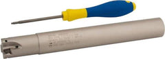 Iscar - 1" Cut Diam, 0.315" Max Depth of Cut, 1" Shank Diam, 7.87" OAL, Indexable Square Shoulder Helical End Mill - H490 AN.X 09 Inserts, Cylindrical Shank, 90° Lead Angle, Through Coolant, Series Helido - USA Tool & Supply