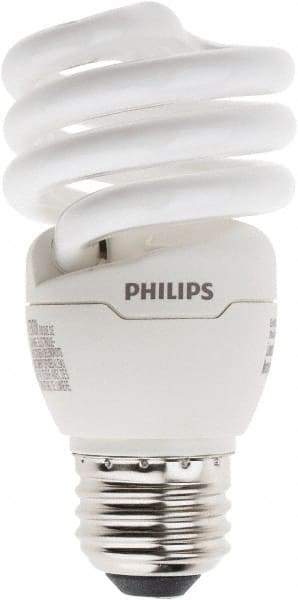 Philips - 13 Watt Fluorescent Residential/Office Medium Screw Lamp - 4,100°K Color Temp, 900 Lumens, 120 Volts, EL/mDT, 10,000 hr Avg Life - USA Tool & Supply