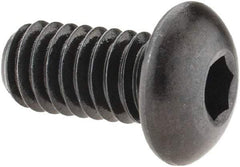 Made in USA - 5/16-18 UNC Hex Socket Drive, Button Screw - Alloy Steel, Black Oxide Finish, Fully Threaded, 5/8" Length Under Head - USA Tool & Supply