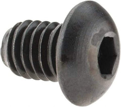 Made in USA - 3/8-16 UNC Hex Socket Drive, Button Screw - Alloy Steel, Black Oxide Finish, Fully Threaded, 1/2" Length Under Head - USA Tool & Supply