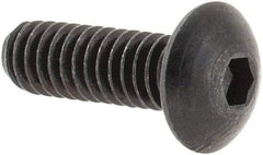 Made in USA - #8-32 UNC Hex Socket Drive, Button Screw - Alloy Steel, Black Oxide Finish, Fully Threaded, 1/2" Length Under Head - USA Tool & Supply
