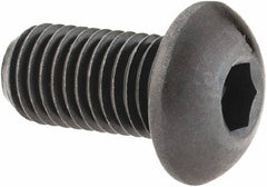Made in USA - 5/16-24 UNF Hex Socket Drive, Button Screw - Alloy Steel, Black Oxide Finish, Fully Threaded, 5/8" Length Under Head - USA Tool & Supply