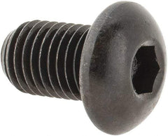 Made in USA - 5/16-24 UNF Hex Socket Drive, Button Screw - Alloy Steel, Black Oxide Finish, Fully Threaded, 1/2" Length Under Head - USA Tool & Supply