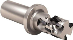 Seco - 32mm Cut Diam, 33mm Max Depth of Cut, 25mm Shank Diam, 115.5mm OAL, Indexable Square Shoulder Helical End Mill - XO.. 1204 Inserts, Weldon Shank, 90° Lead Angle, Through Coolant, Series Super Turbo - USA Tool & Supply